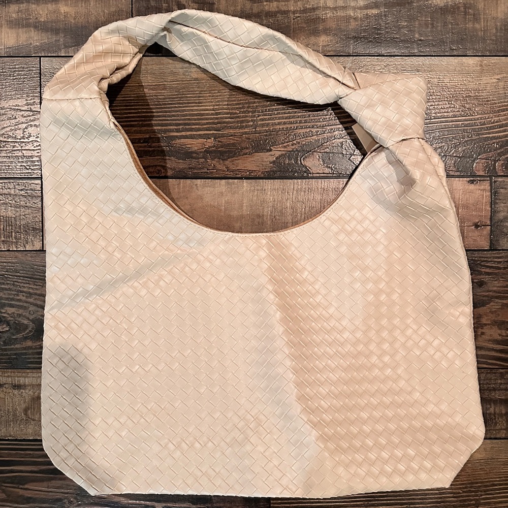 Elegant Cream Woven Tote Bag